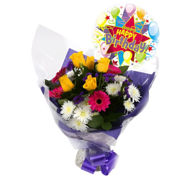 Happy Birthday Balloon & Starburst Bouquet