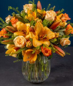 Peach Lily & Rose Bouquet